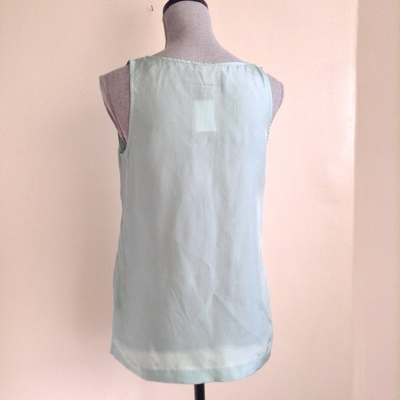 NWT J.Crew Women's 2 Light 100% Silk Pocket Sleeveless Tank Top 39370 Green - Picture 9 of 14